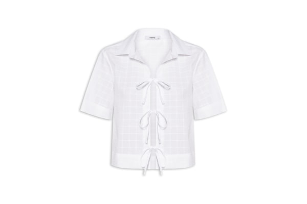 Camisa Feminina Mc Com Amarração - Off White
