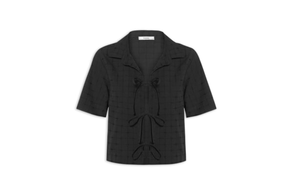 Camisa Feminina Mc Com Amarração - Preto