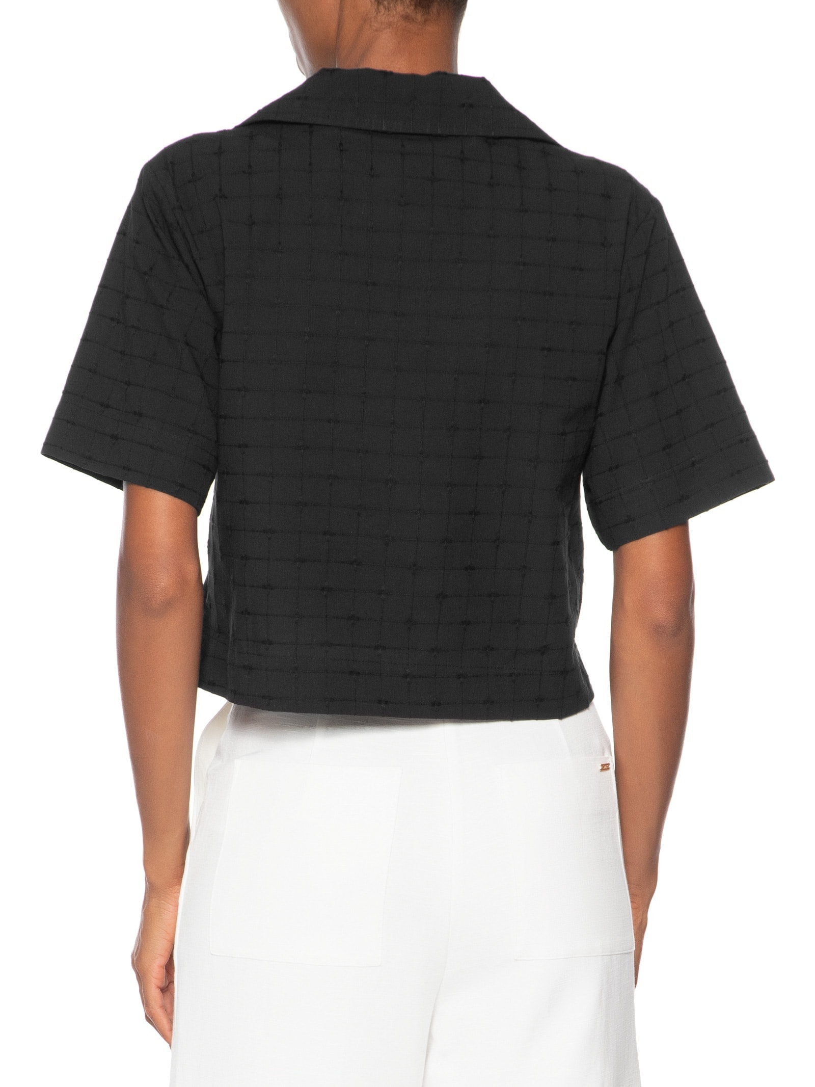 Camisa Feminina Mc Com Amarração Preto Basiq