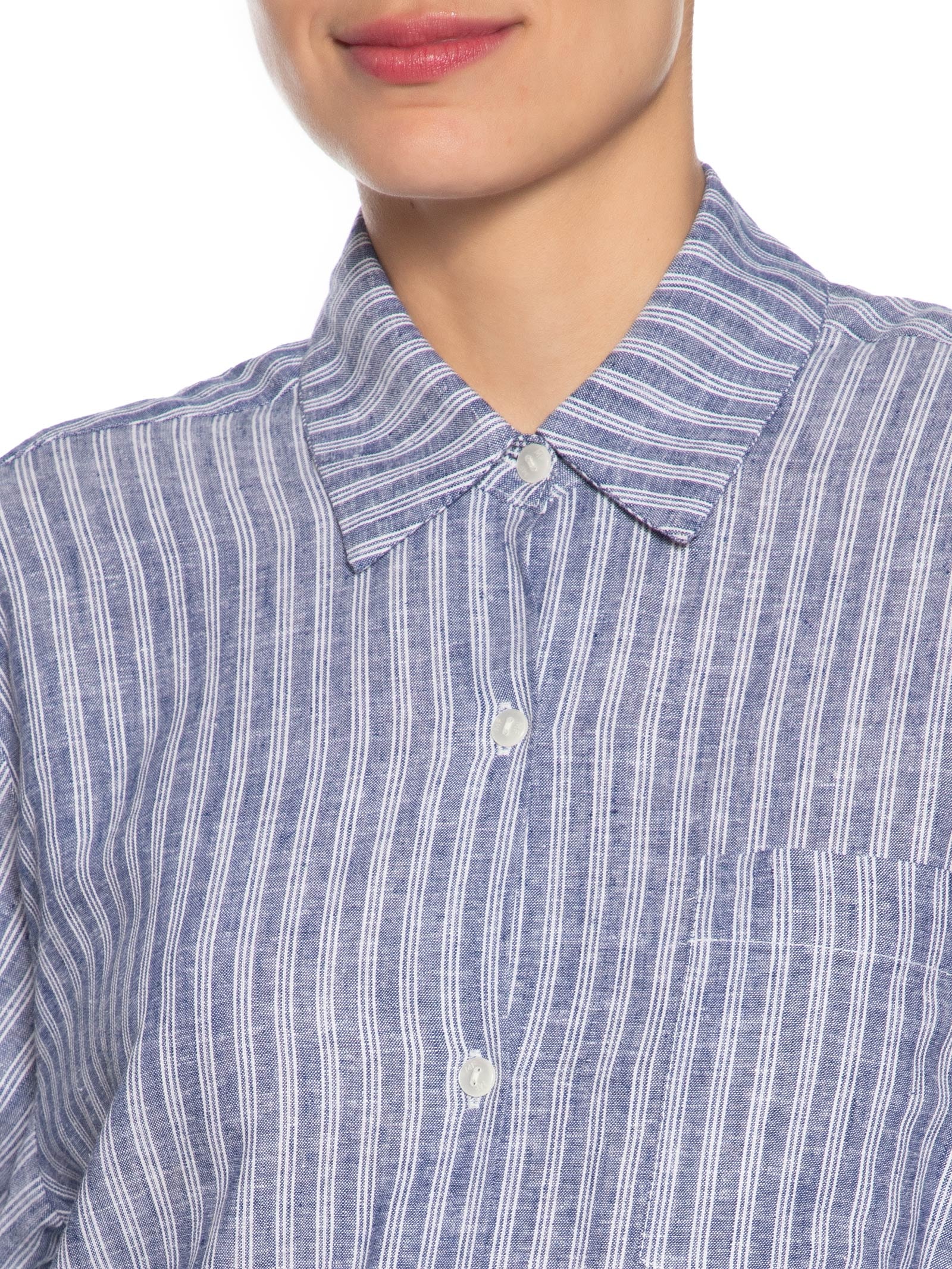 Camisa Feminina Mix De Estampas Azul Maria Filó