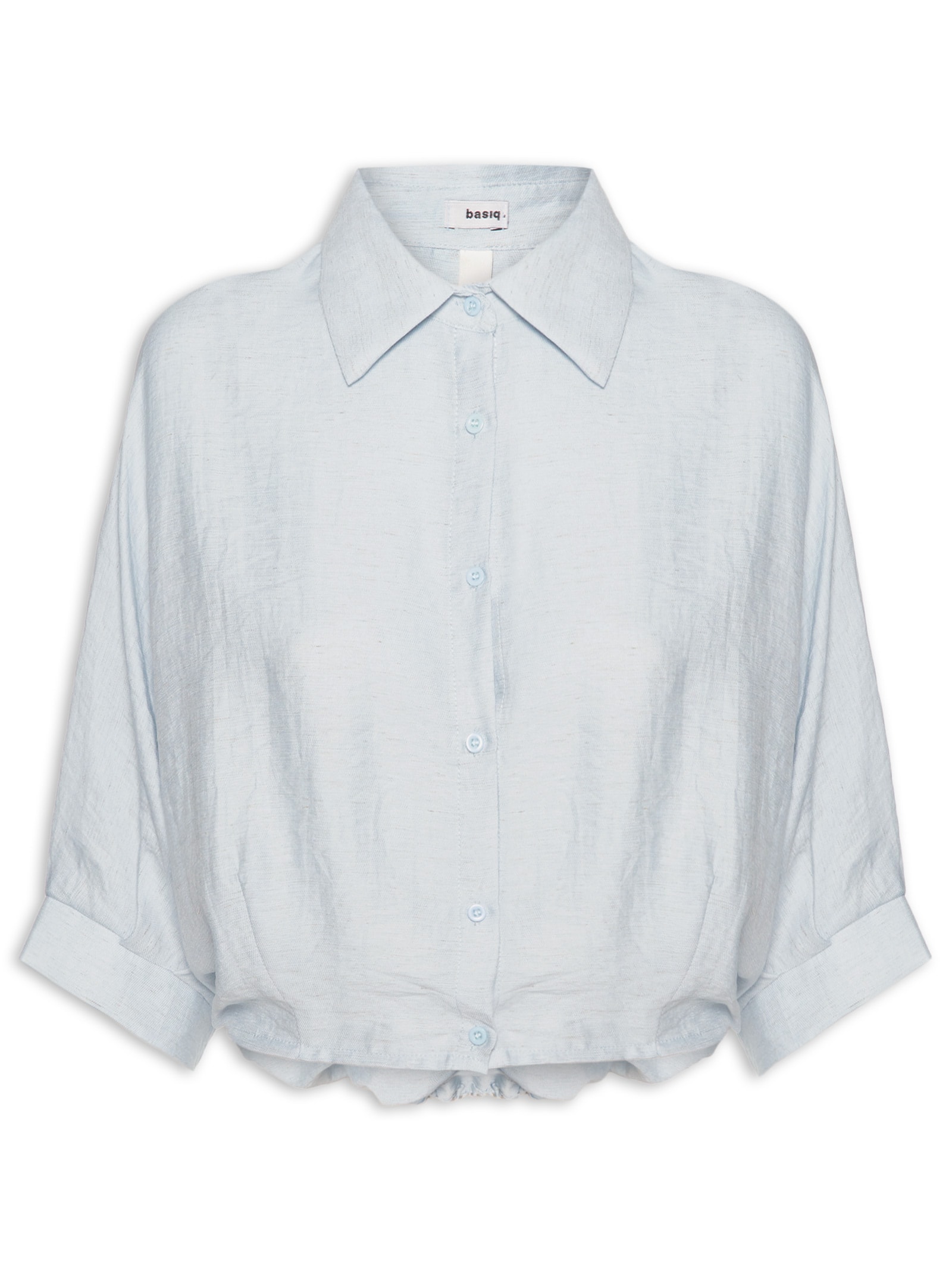 Camisa Feminina Modelagem Ampla Azul Basiq
