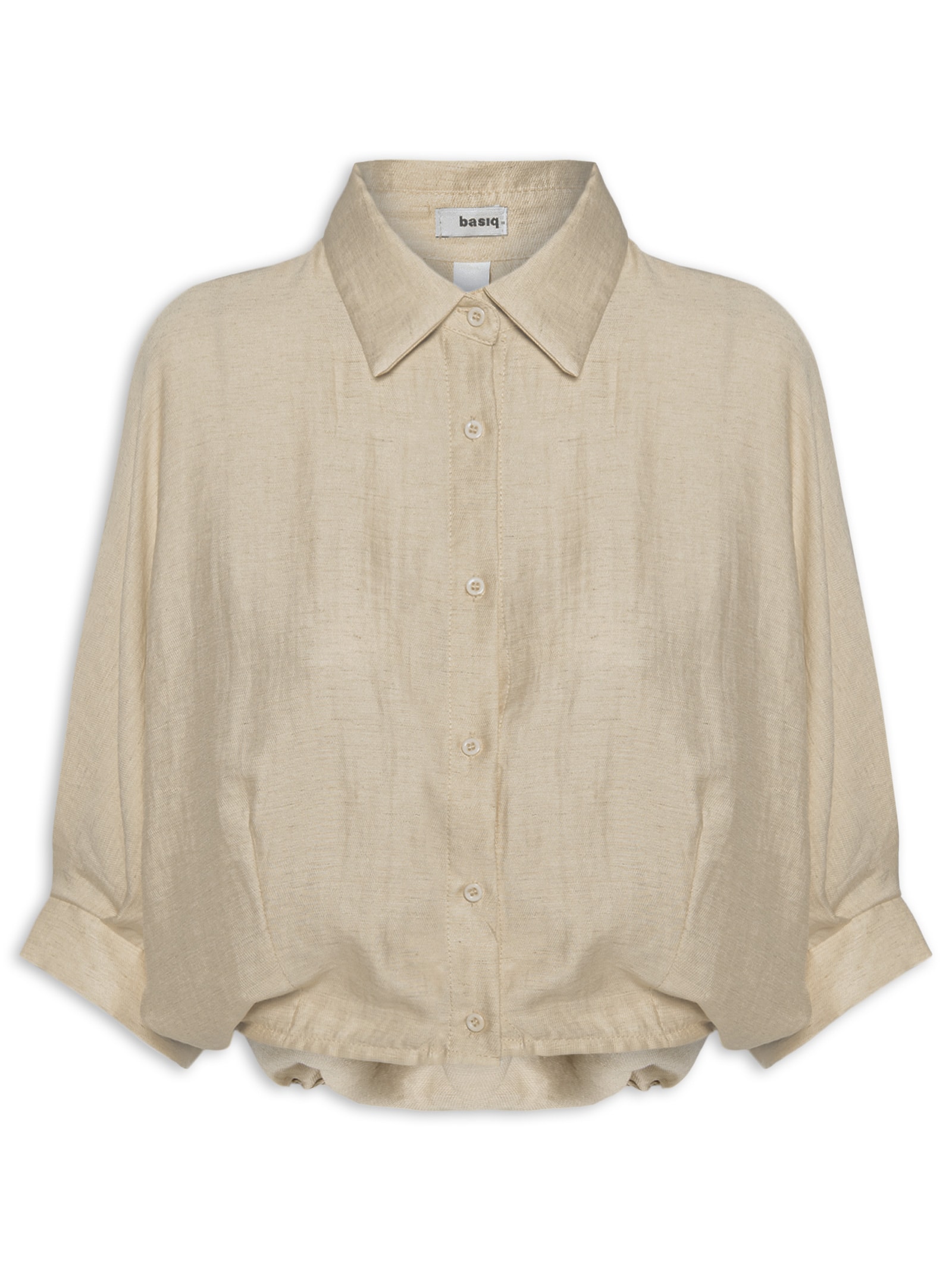 Camisa Feminina Modelagem Ampla  Bege Basiq