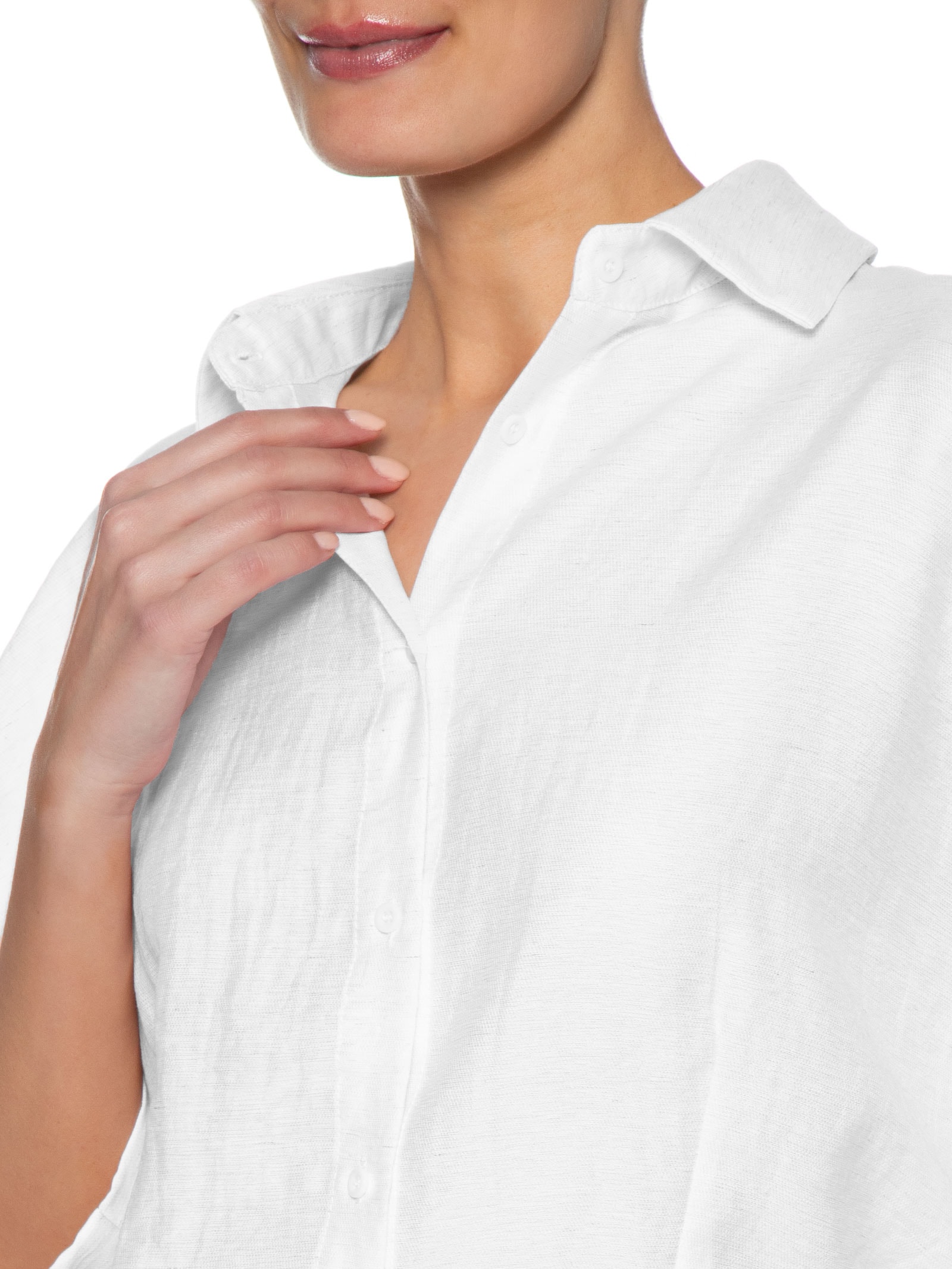 Camisa Feminina Modelagem Ampla Off White Basiq