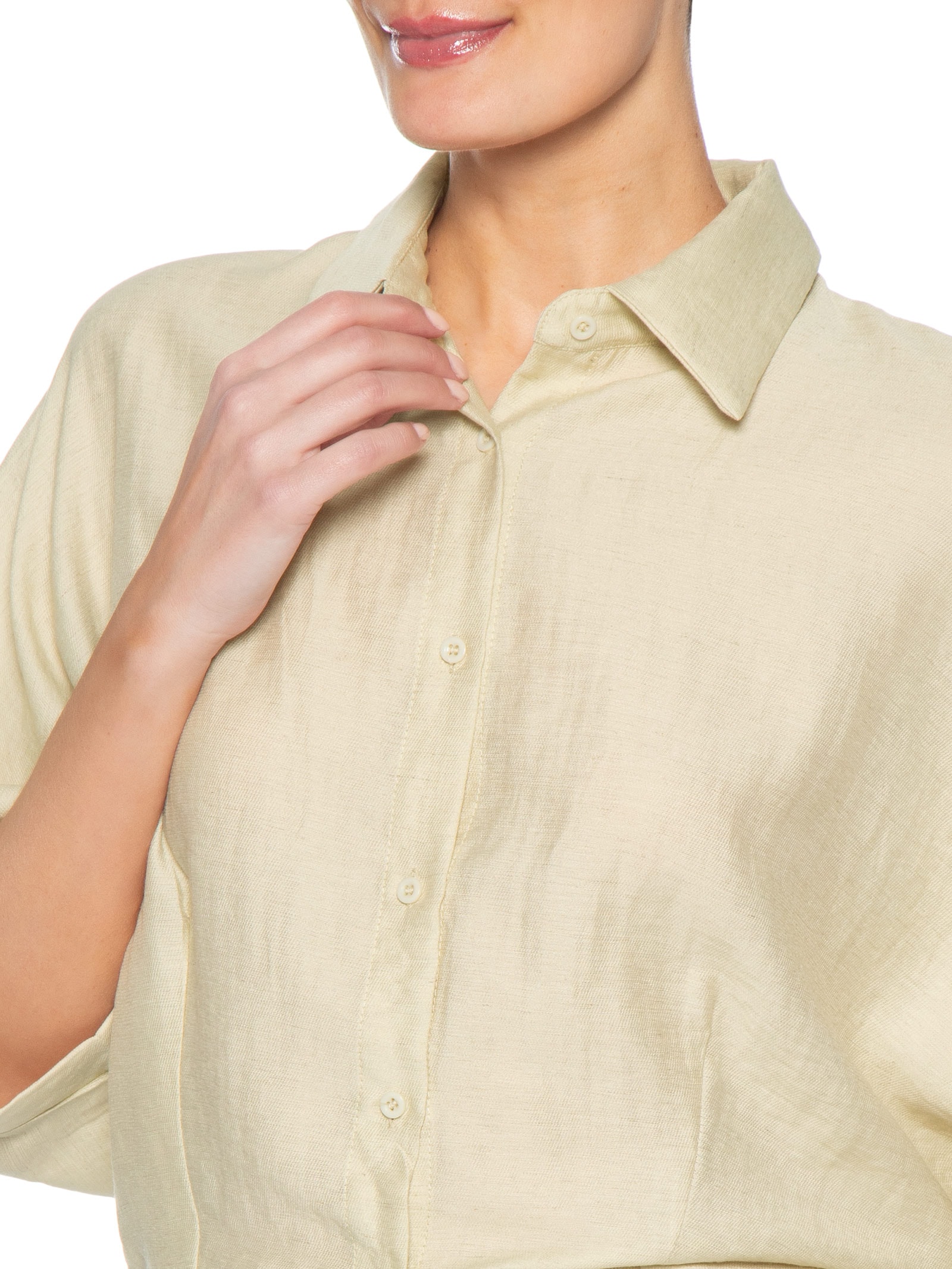Camisa Feminina Modelagem Ampla Verde Basiq