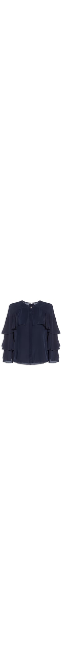 Camisa Feminina Nani Babados – Azul