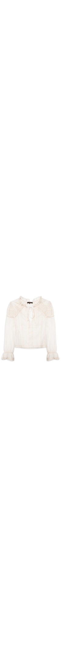 Camisa Feminina Nervuras Manga Longa - Off White