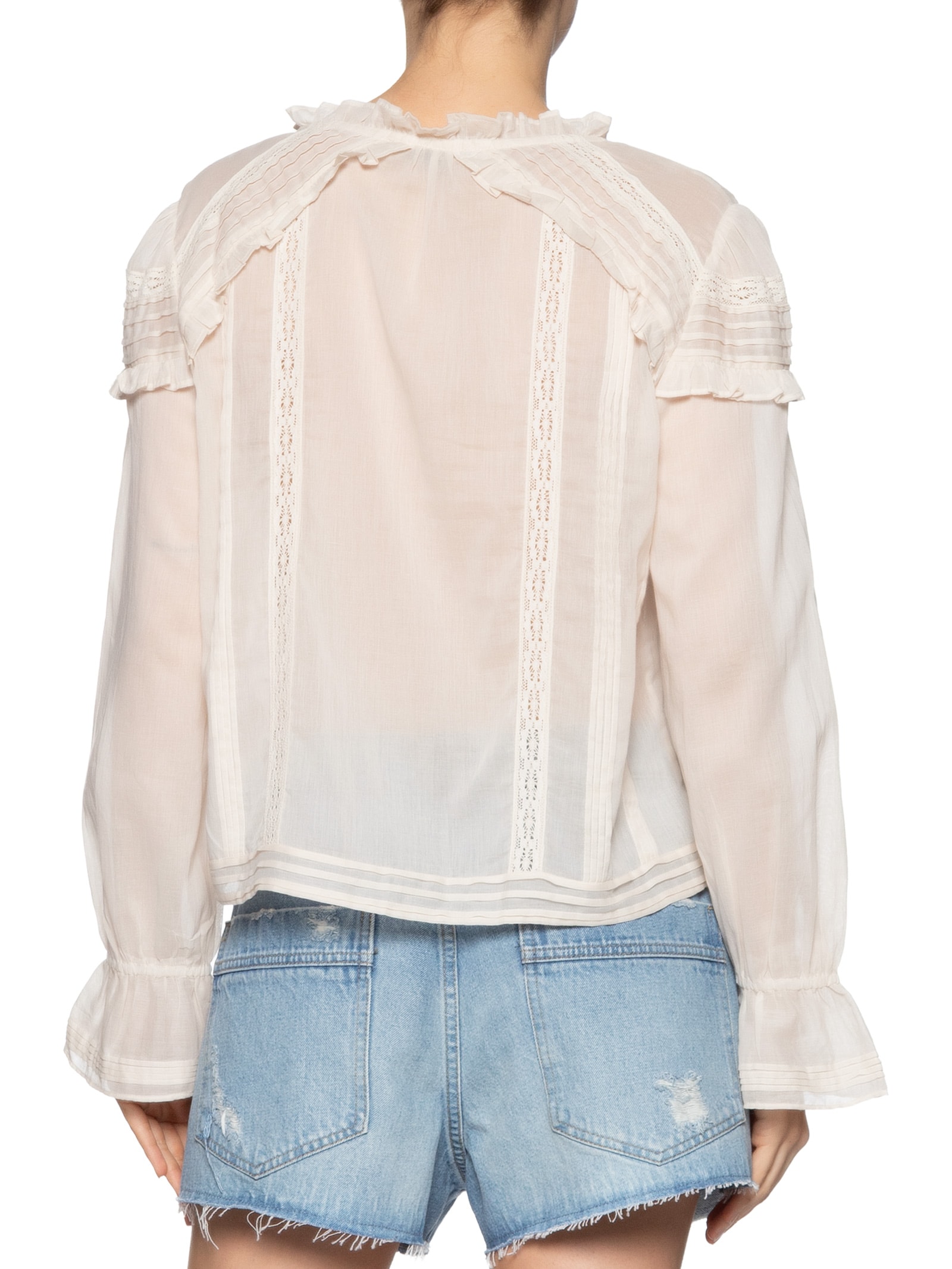 Camisa Feminina Nervuras Manga Longa Off White Animale