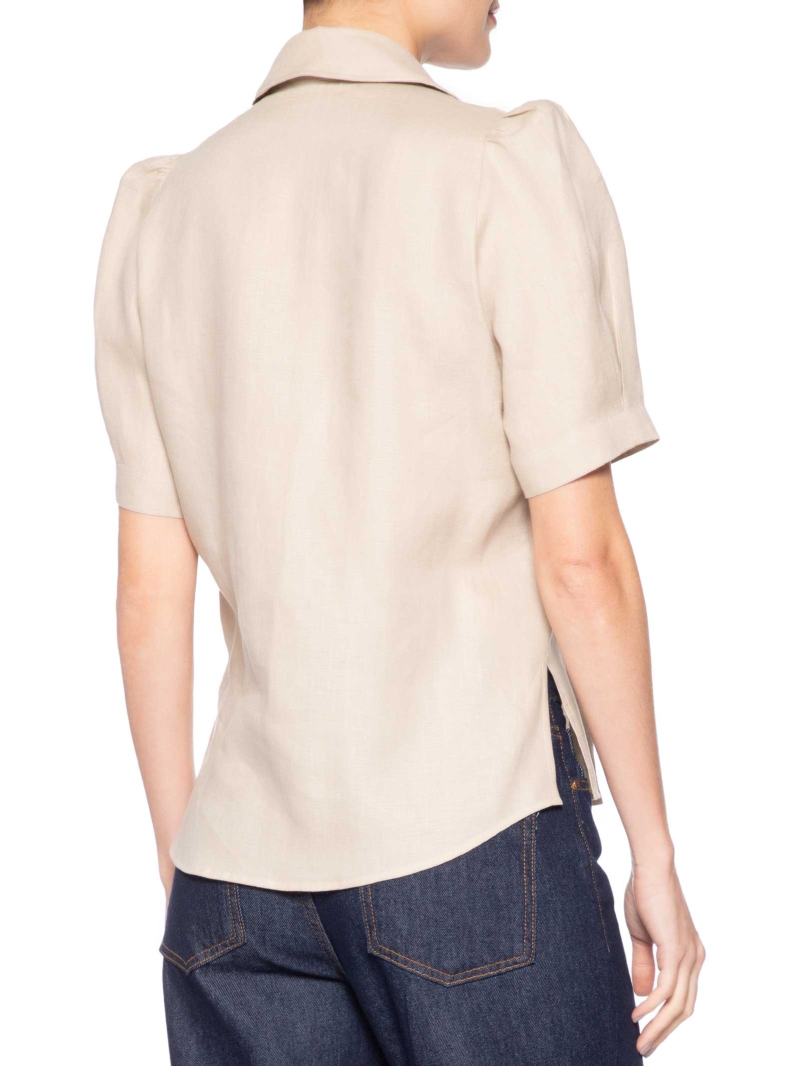 Camisa Feminina New Beck Manga Curta Bege Le Lis