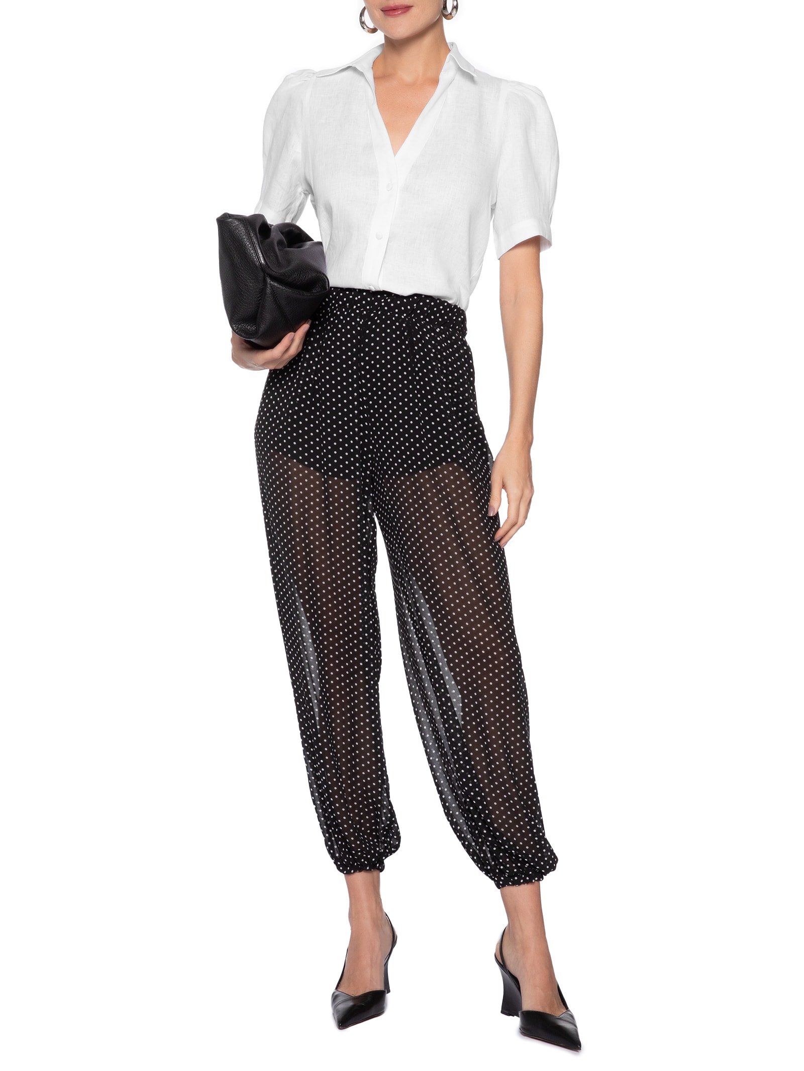 Camisa Feminina New Beck Manga Curta Branco Le Lis