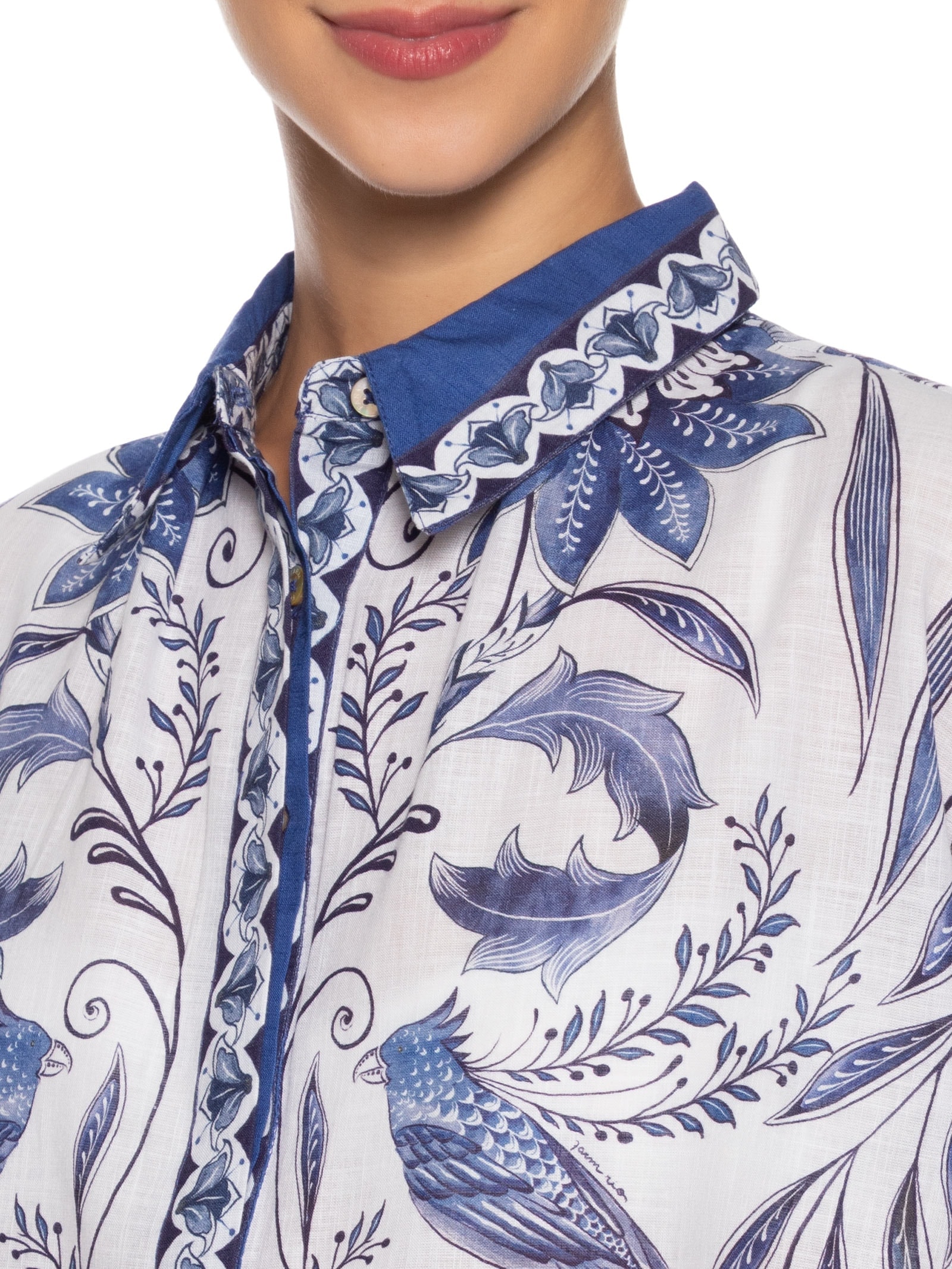 Camisa Feminina Nina Branco Farm Praia