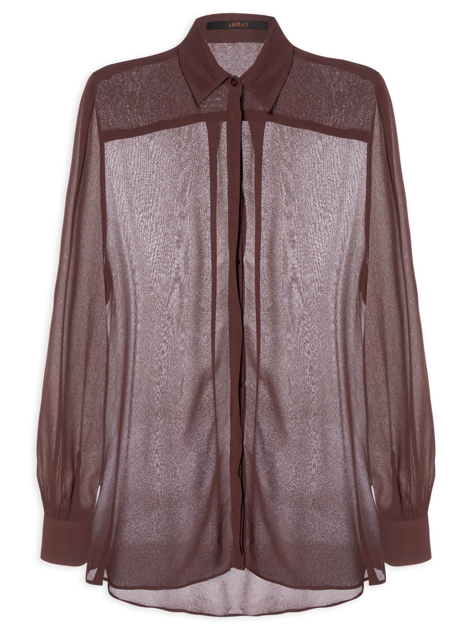 Camisa Feminina Over Boho Marrom Animale