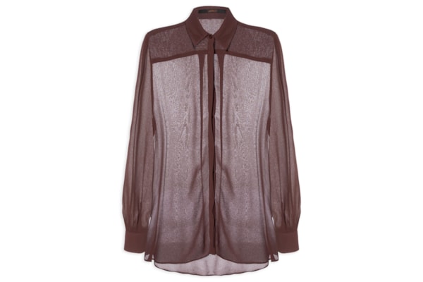 Camisa Feminina Over Boho - Marrom
