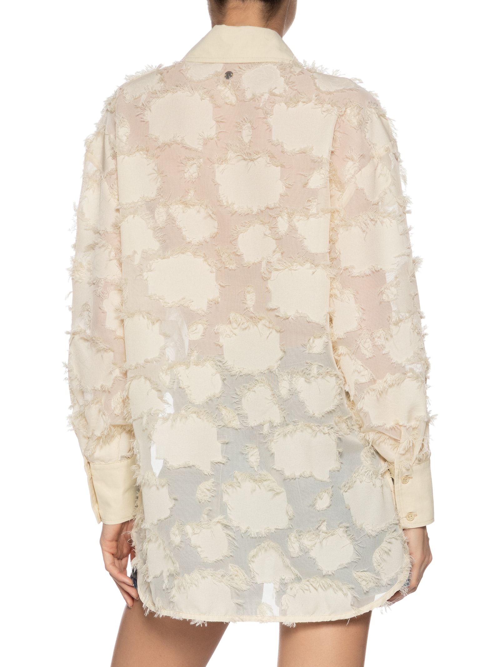 Camisa Feminina Over Fiore Bege Animale Jeans