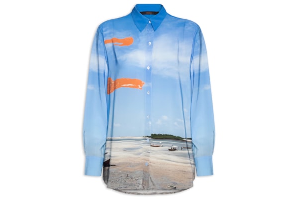 Camisa Feminina Over Salinas - Azul