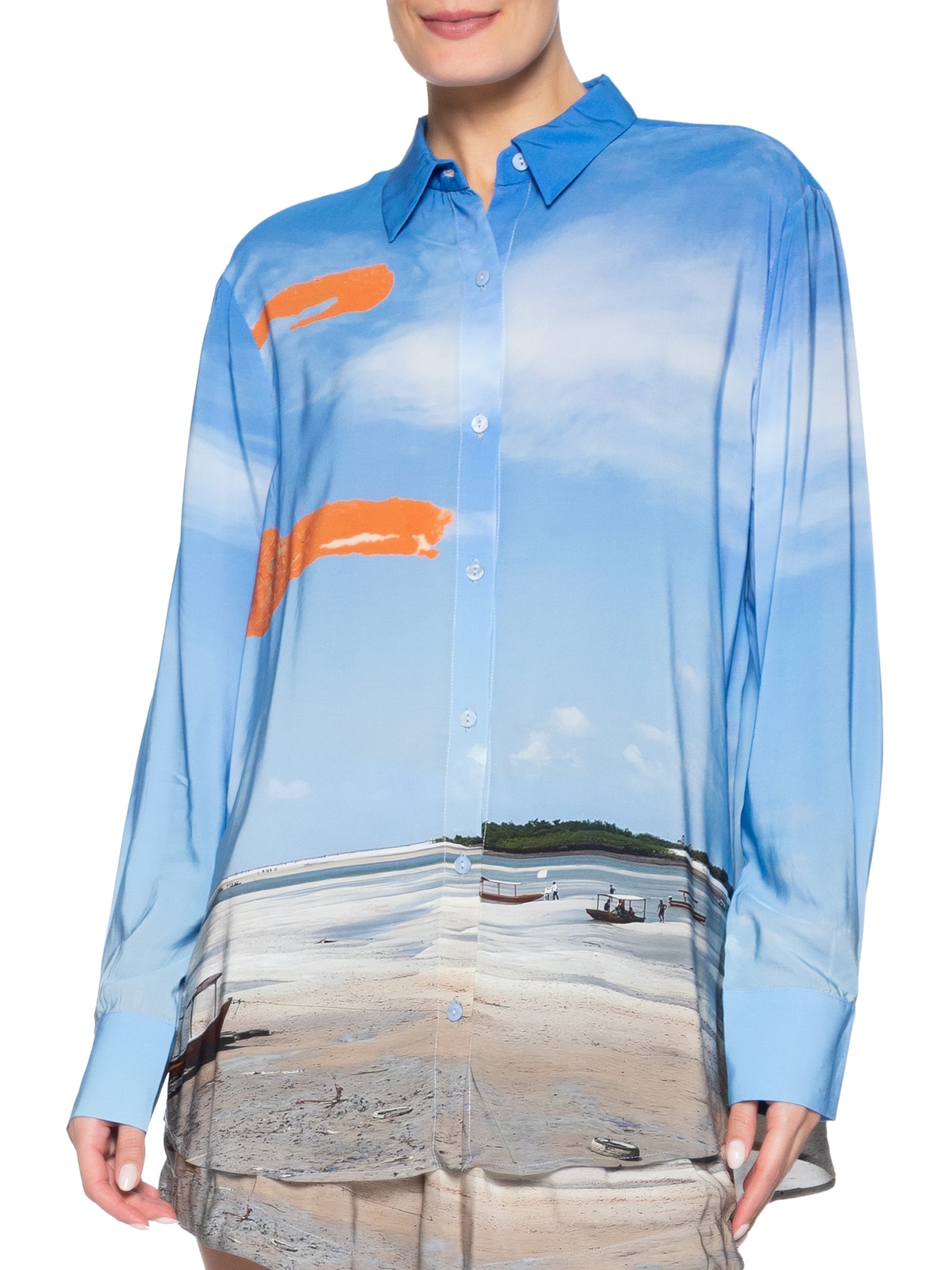Camisa Feminina Over Salinas Azul Animale