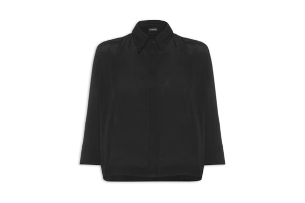 Camisa Feminina Over Viscose Creponada - Preto
