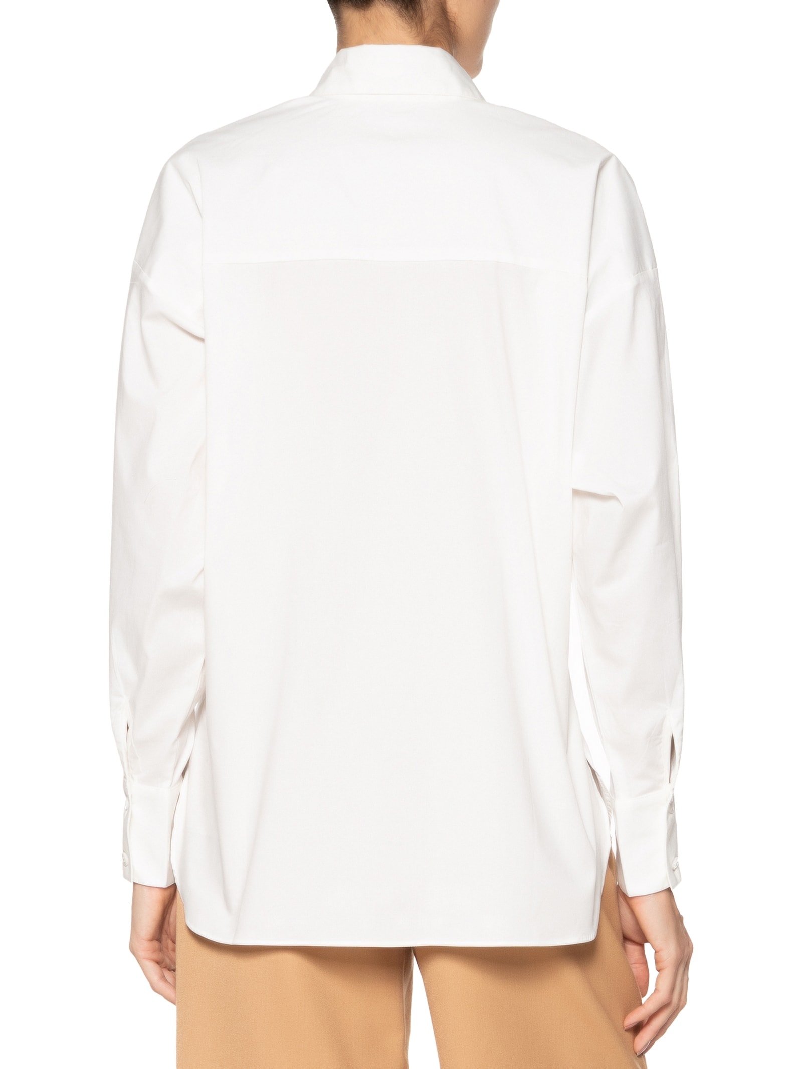 Camisa Feminina Oversized Com Aberturas Off White '2Essential