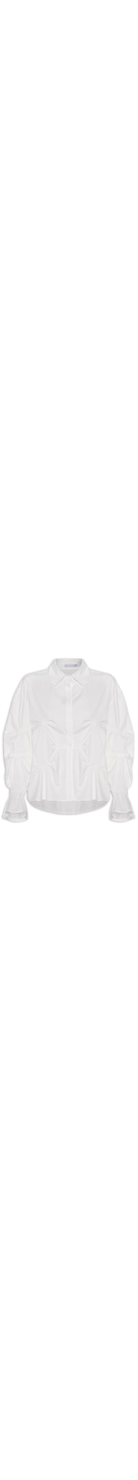 Camisa Feminina Oversized Com Pregas - Off White