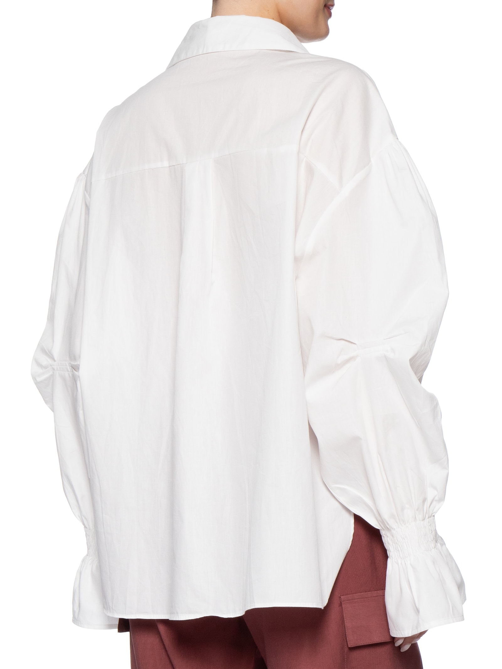 Camisa Feminina Oversized Com Pregas Off White '2Essential