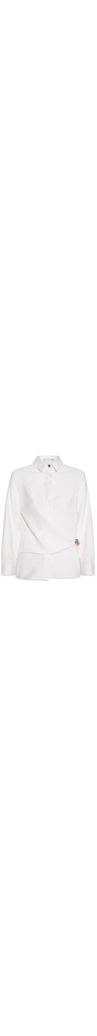 Camisa Feminina Oversized Com Transpasse - Off White