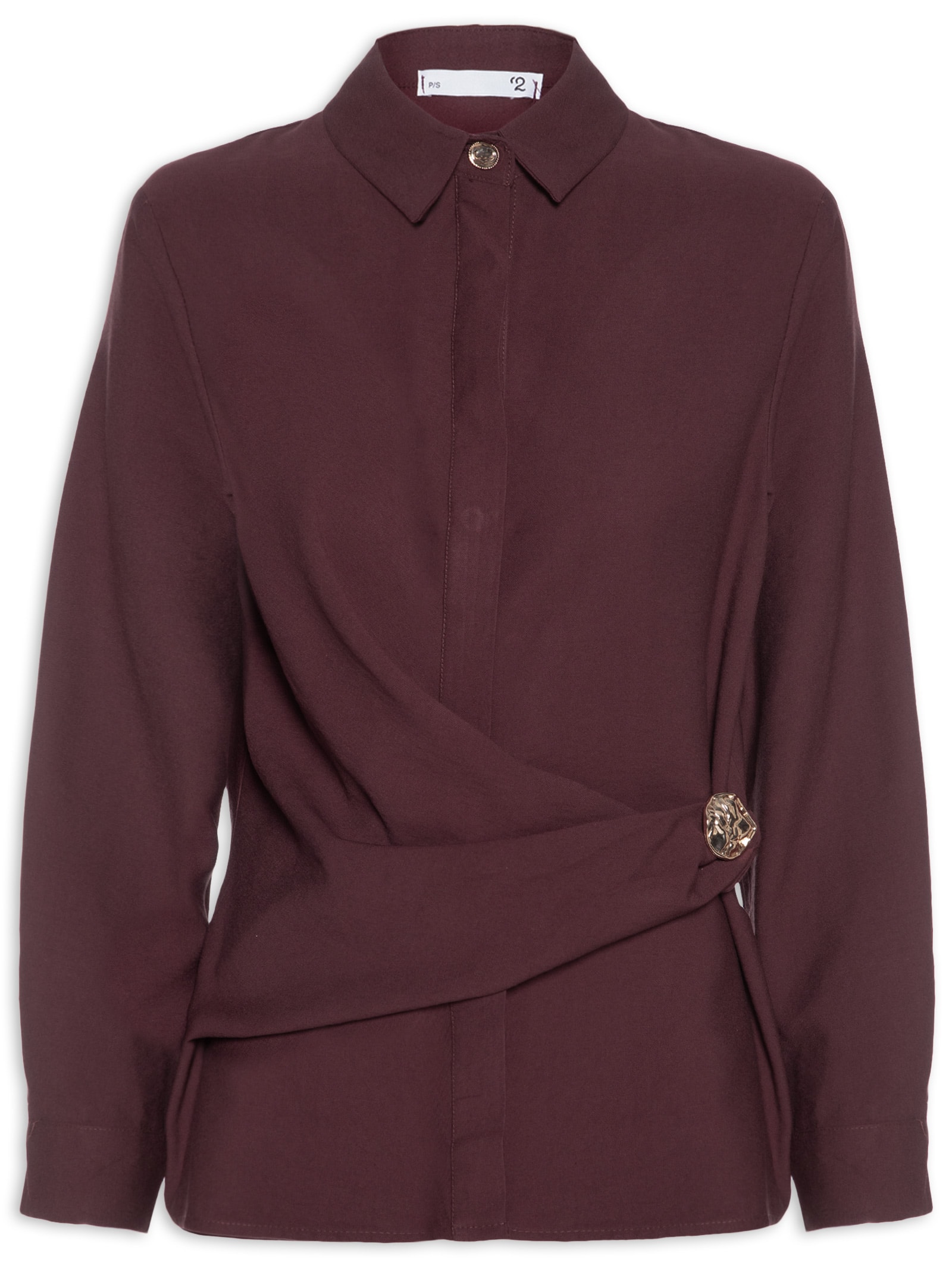 Camisa Feminina Oversized Com Transpasse Vermelho '2Essential