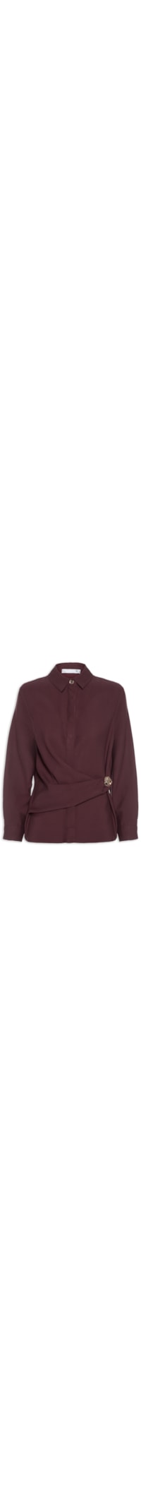 Camisa Feminina Oversized Com Transpasse - Vermelho