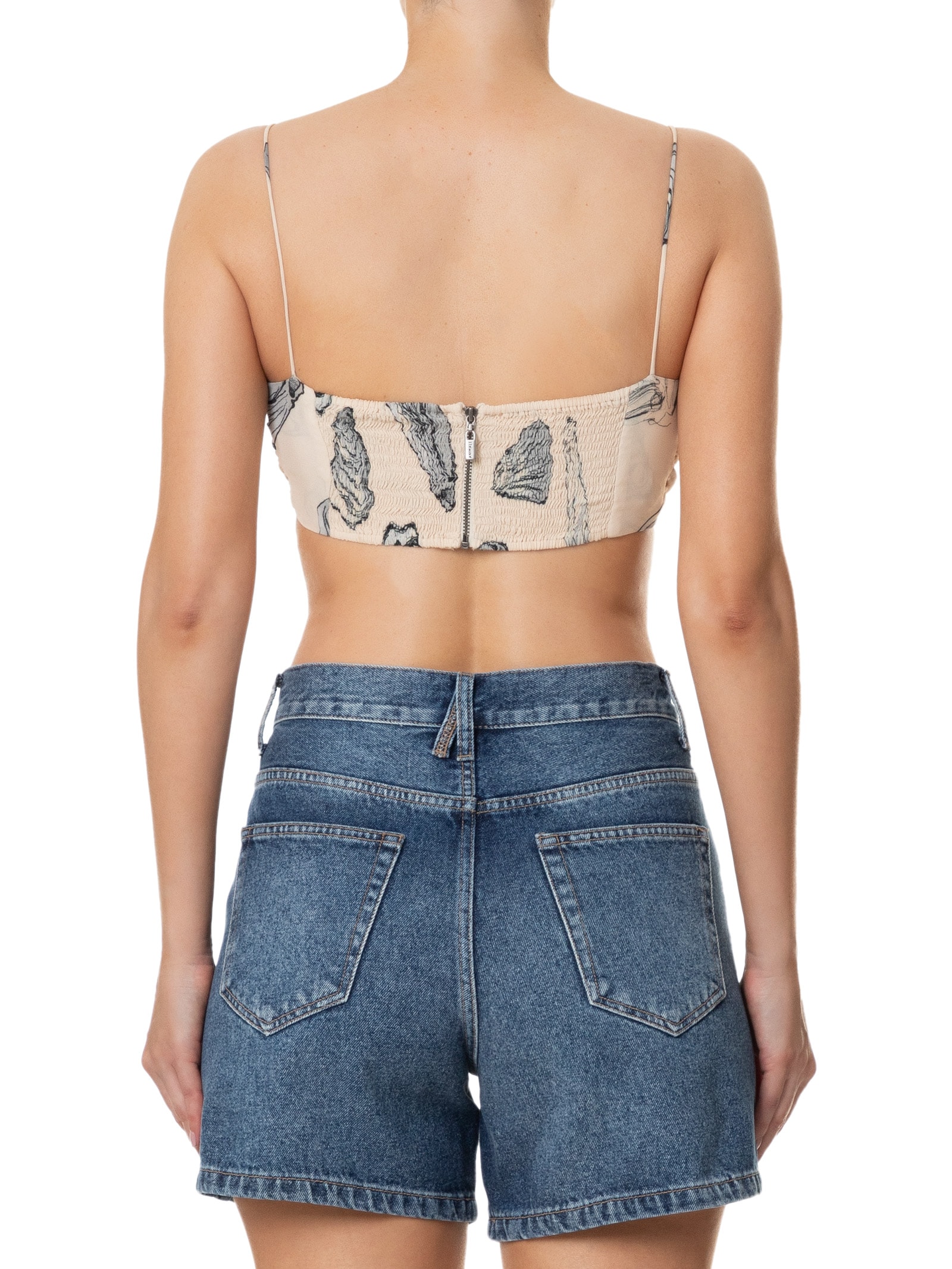 Camisa Feminina Oversized De Georgette Estampado - Animale - Bege