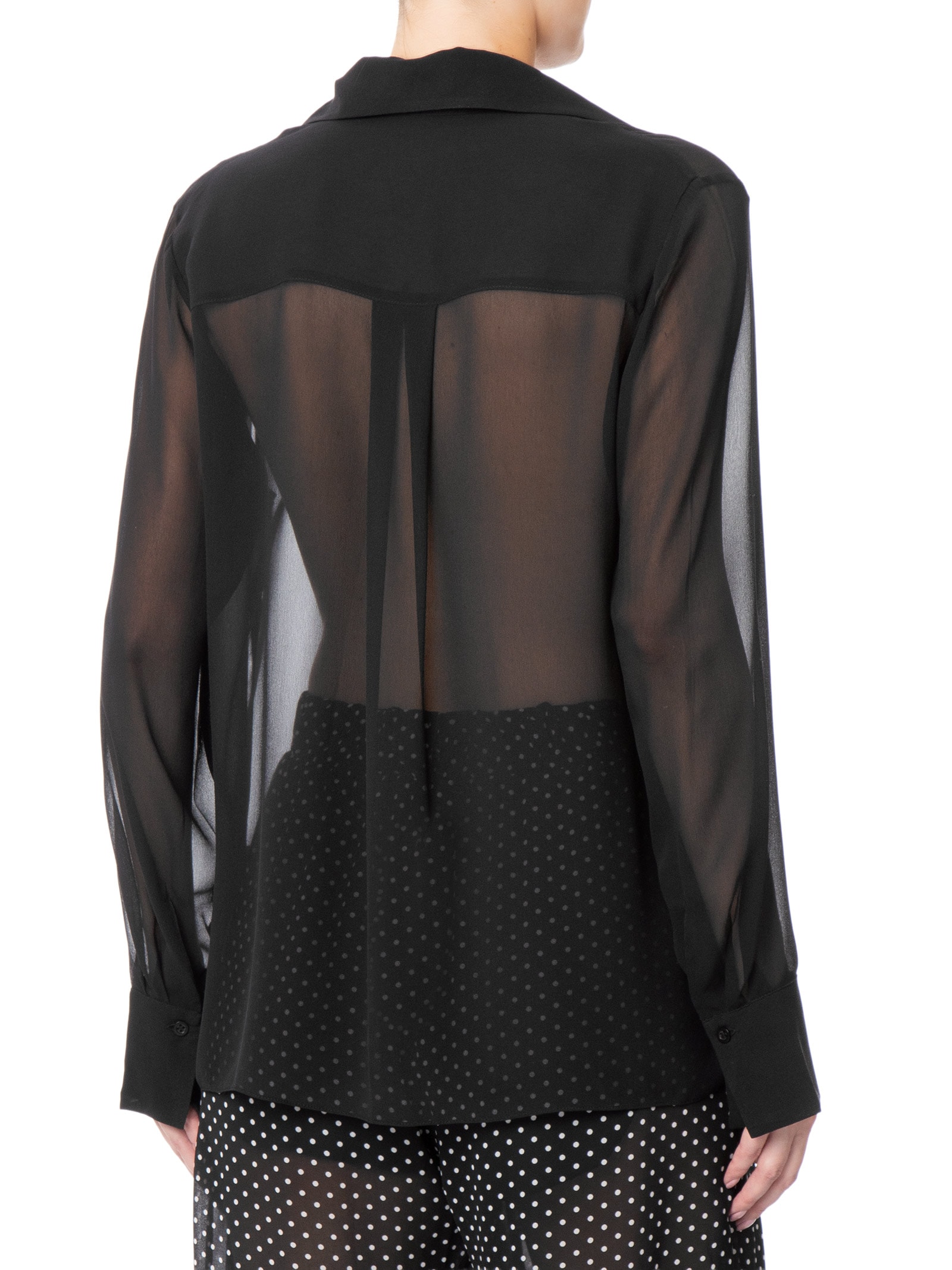 Camisa Feminina Oversized Em Seda Pura Preto '2Essential