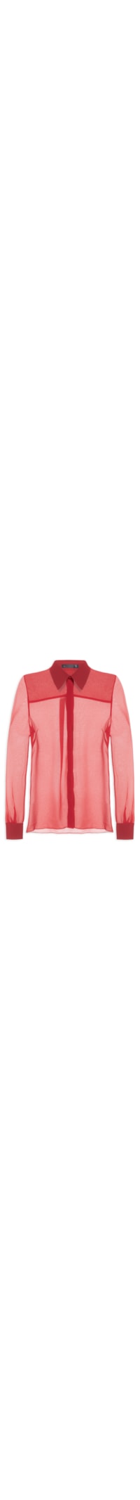 Camisa Feminina Oversized Em Seda Pura - Vermelho