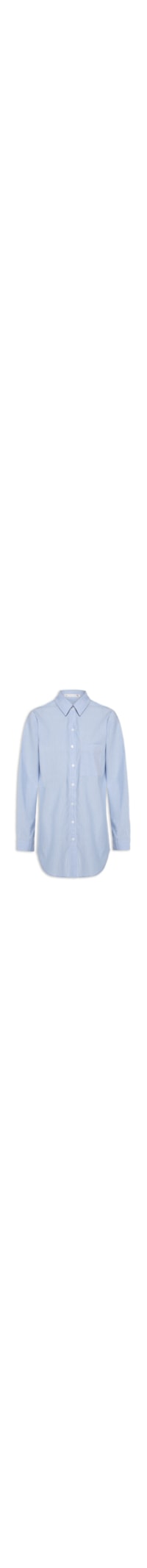 Camisa Feminina Oversized Listrada - Azul