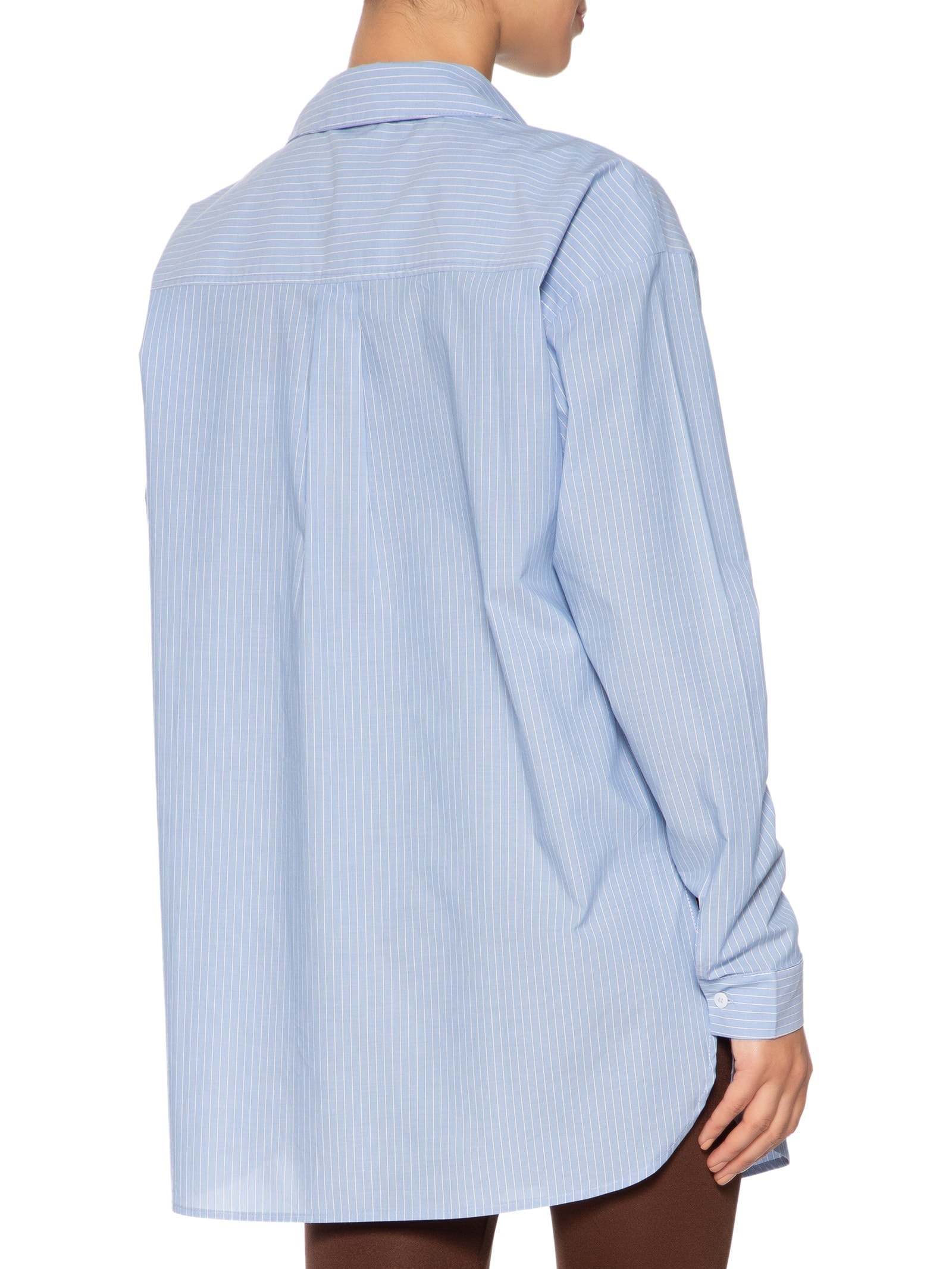 Camisa Feminina Oversized Listrada Azul '2Essential