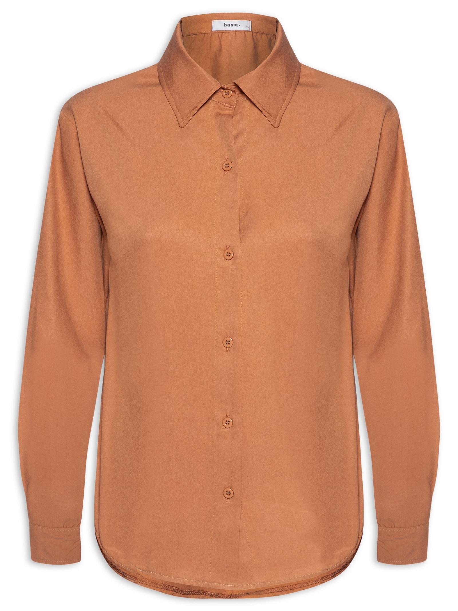 Camisa Feminina Oversized Marrom Basiq