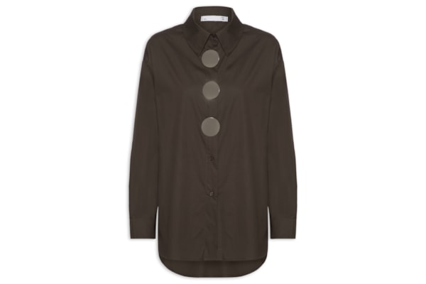 Camisa Feminina Oversized - Marrom