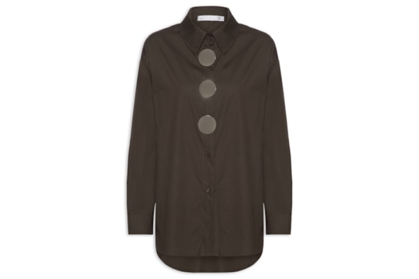 Camisa Feminina Oversized - Marrom