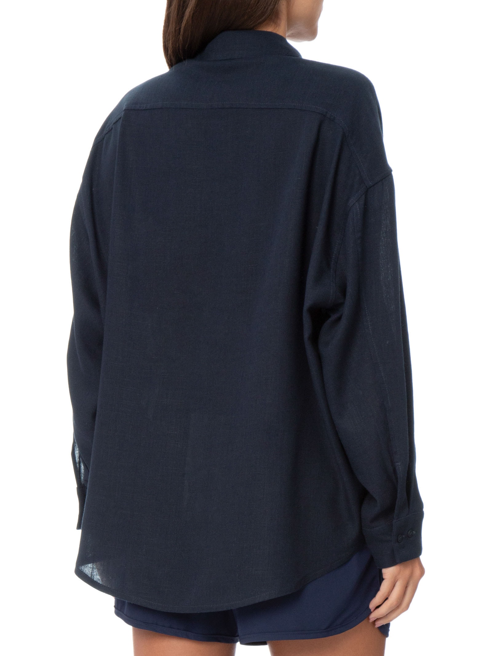 Camisa Feminina Oversized Porto Marítimo Azul Panô