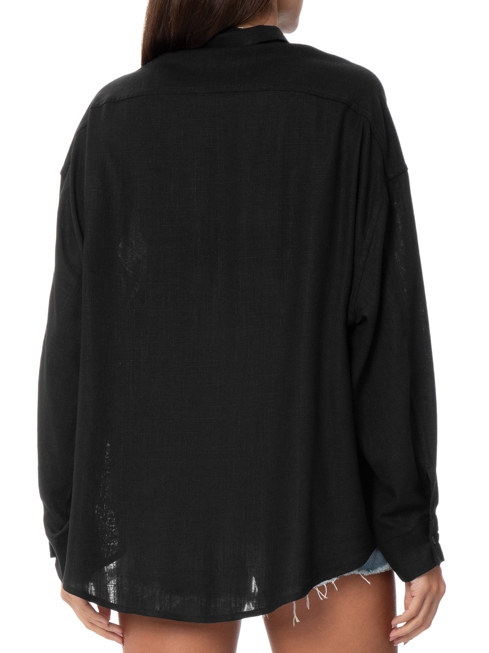 Camisa Feminina Oversized Porto Preto Panô