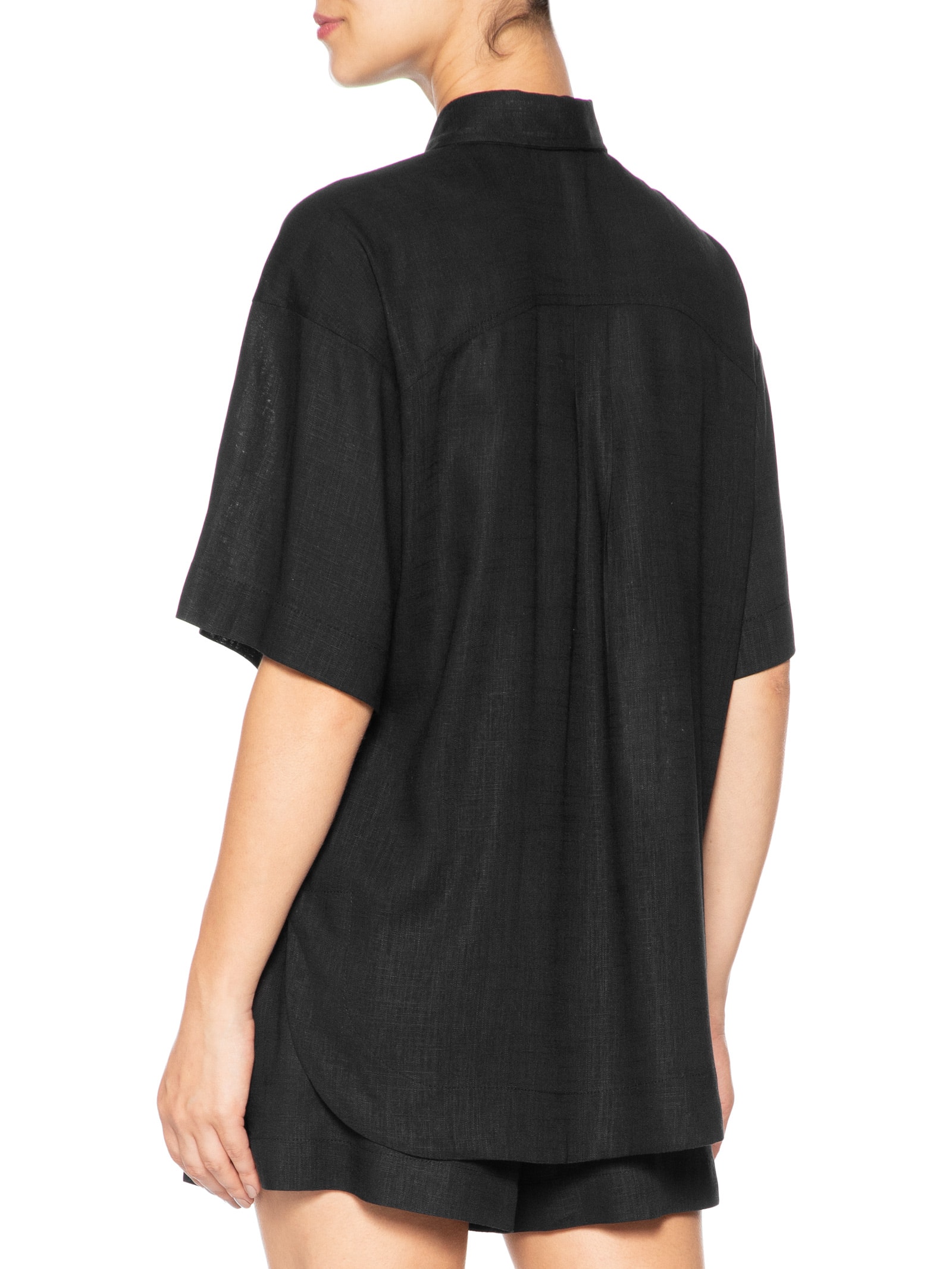 Camisa Feminina Oversized Preto Basiq