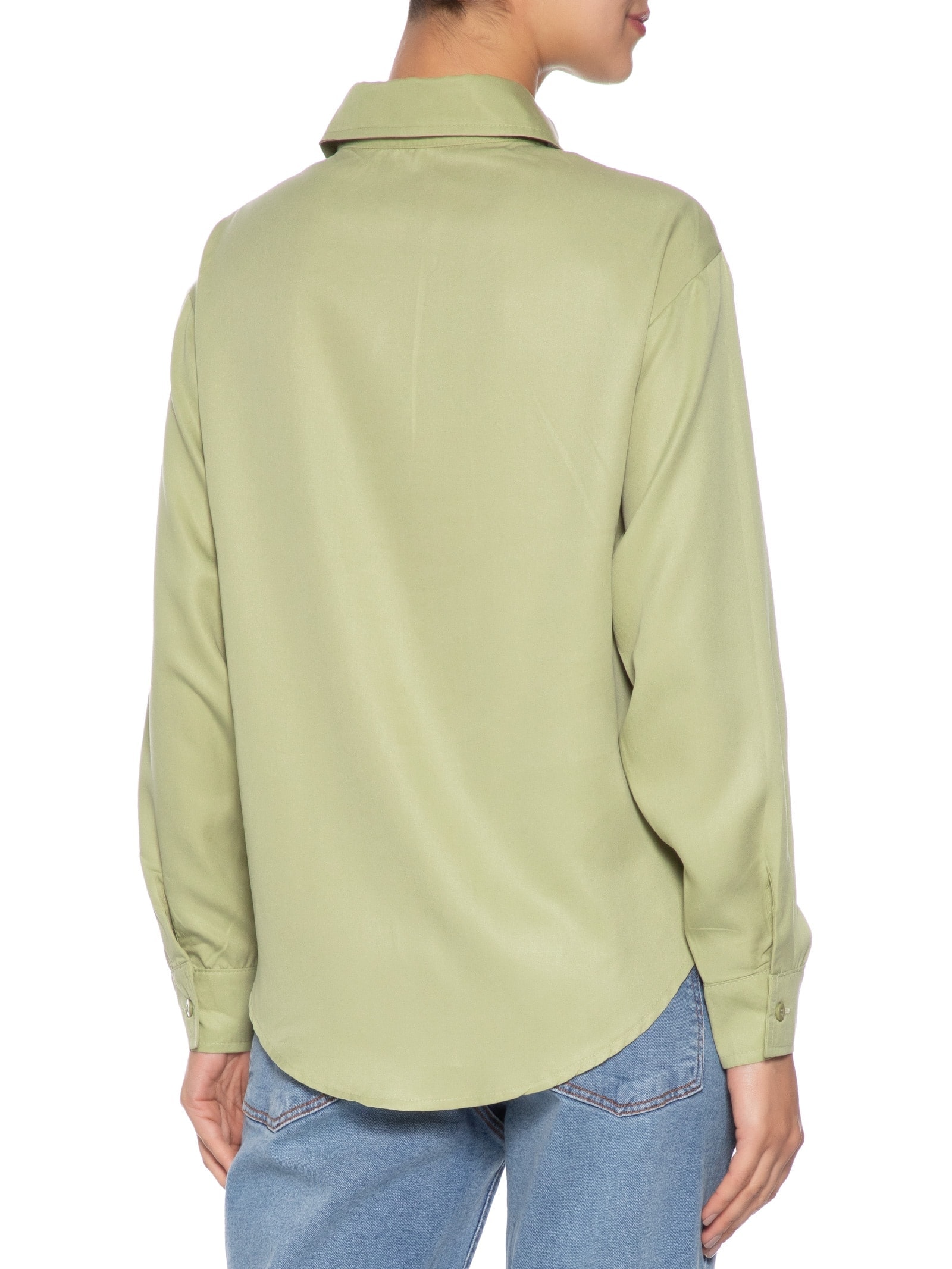 Camisa Feminina Oversized Verde Basiq
