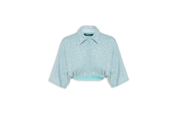 Camisa Feminina Paetê - Azul