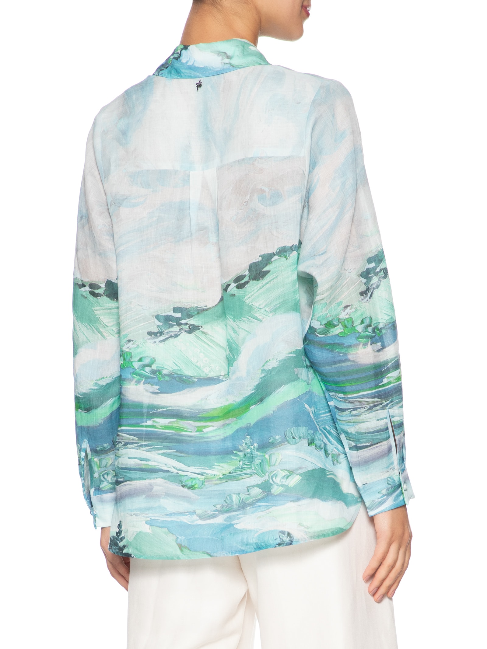 Camisa Feminina Paisagem Azul Le Lis