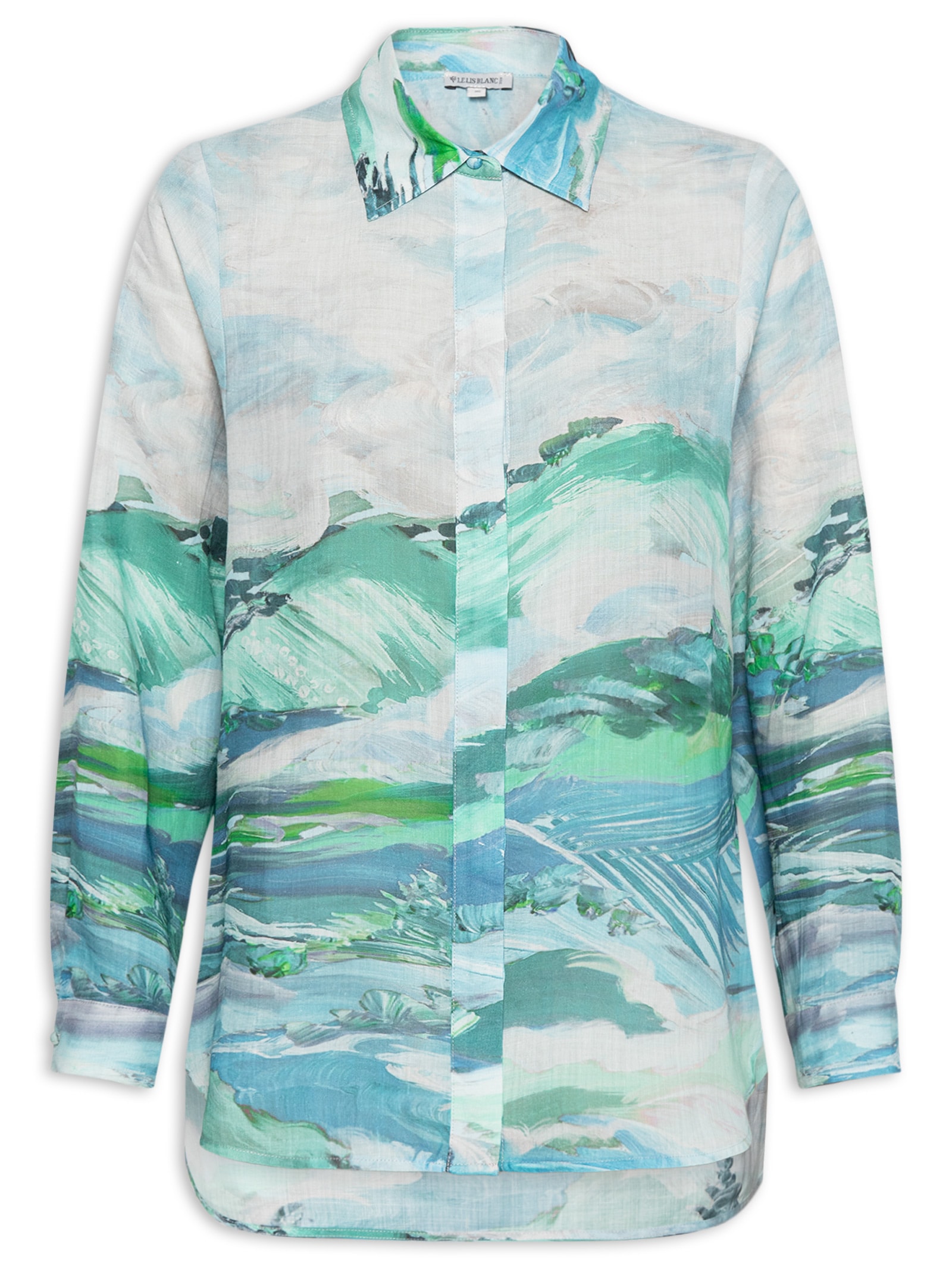 Camisa Feminina Paisagem Azul Le Lis