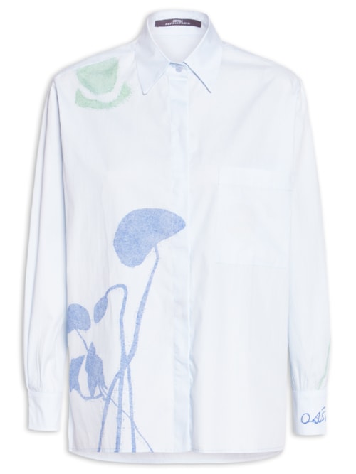 Camisa Feminina Paisagem Oasis – Azul