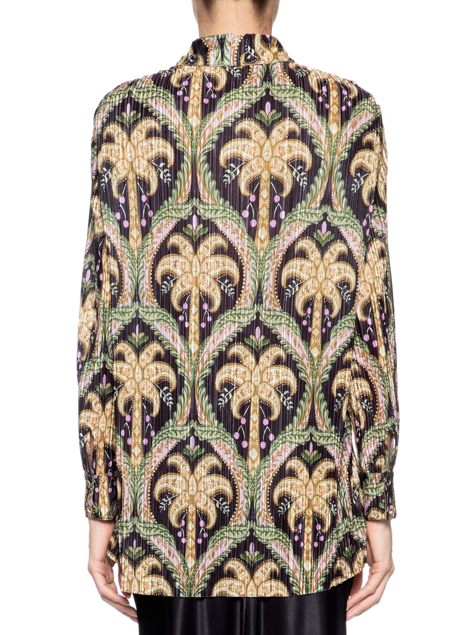 Camisa Feminina Plissada Camafeu Tropical Preto  Farm