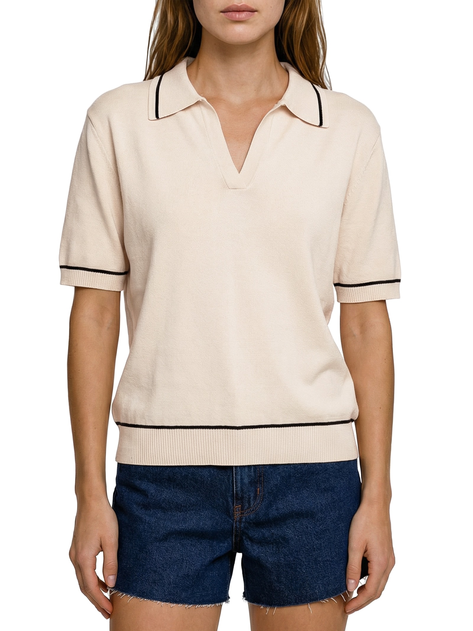 Camisa Feminina Polo Bege Hering