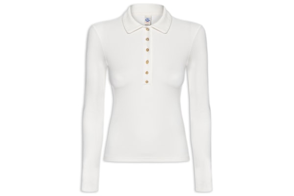 Camisa Feminina Polo Manga Longa - Branco