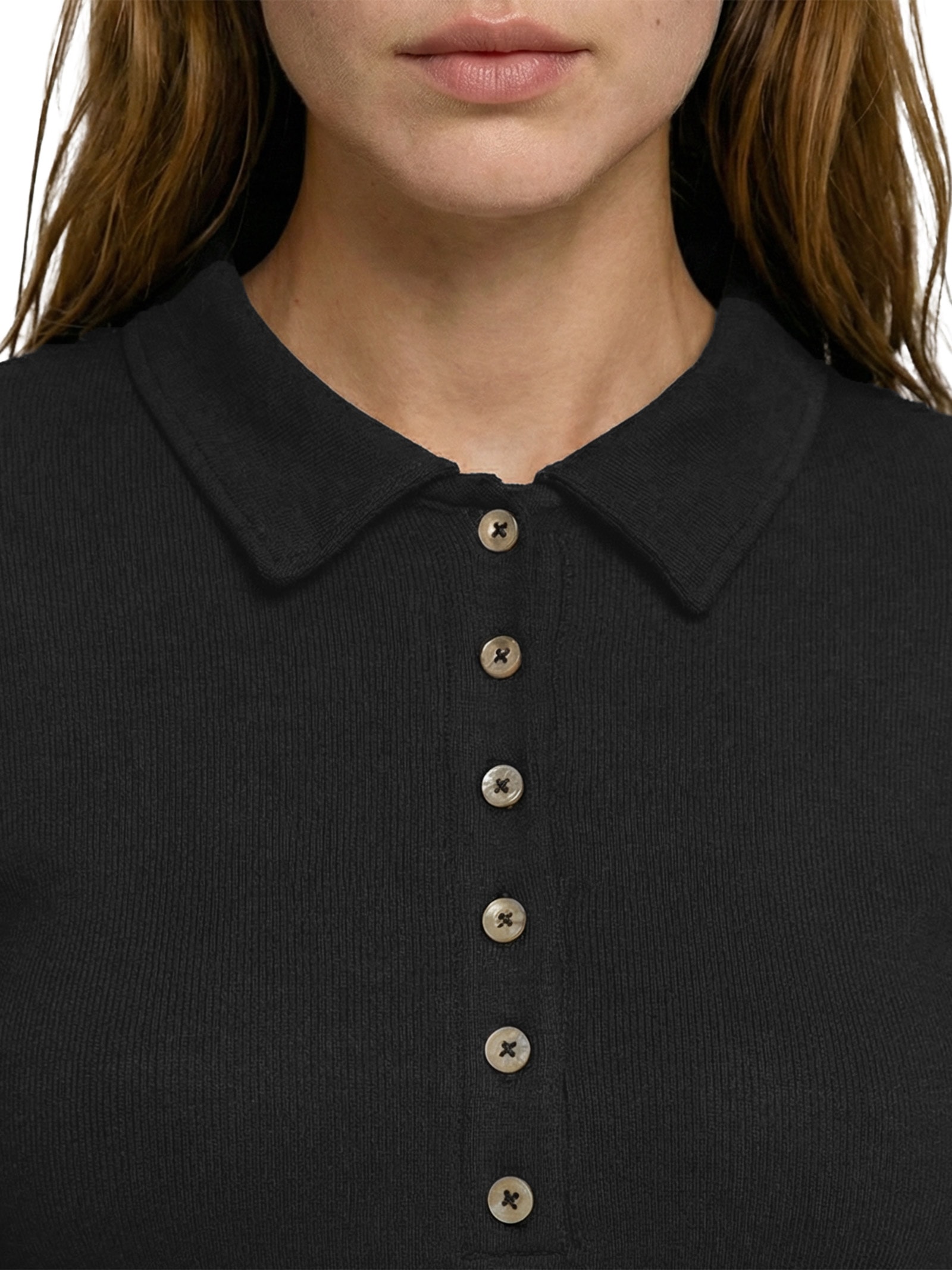 Camisa Feminina Polo Manga Longa Preto Hering