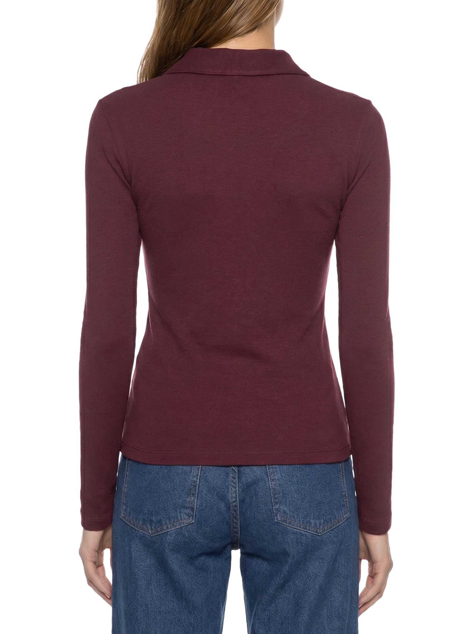 Camisa Feminina Polo Manga Longa Vermelho Hering