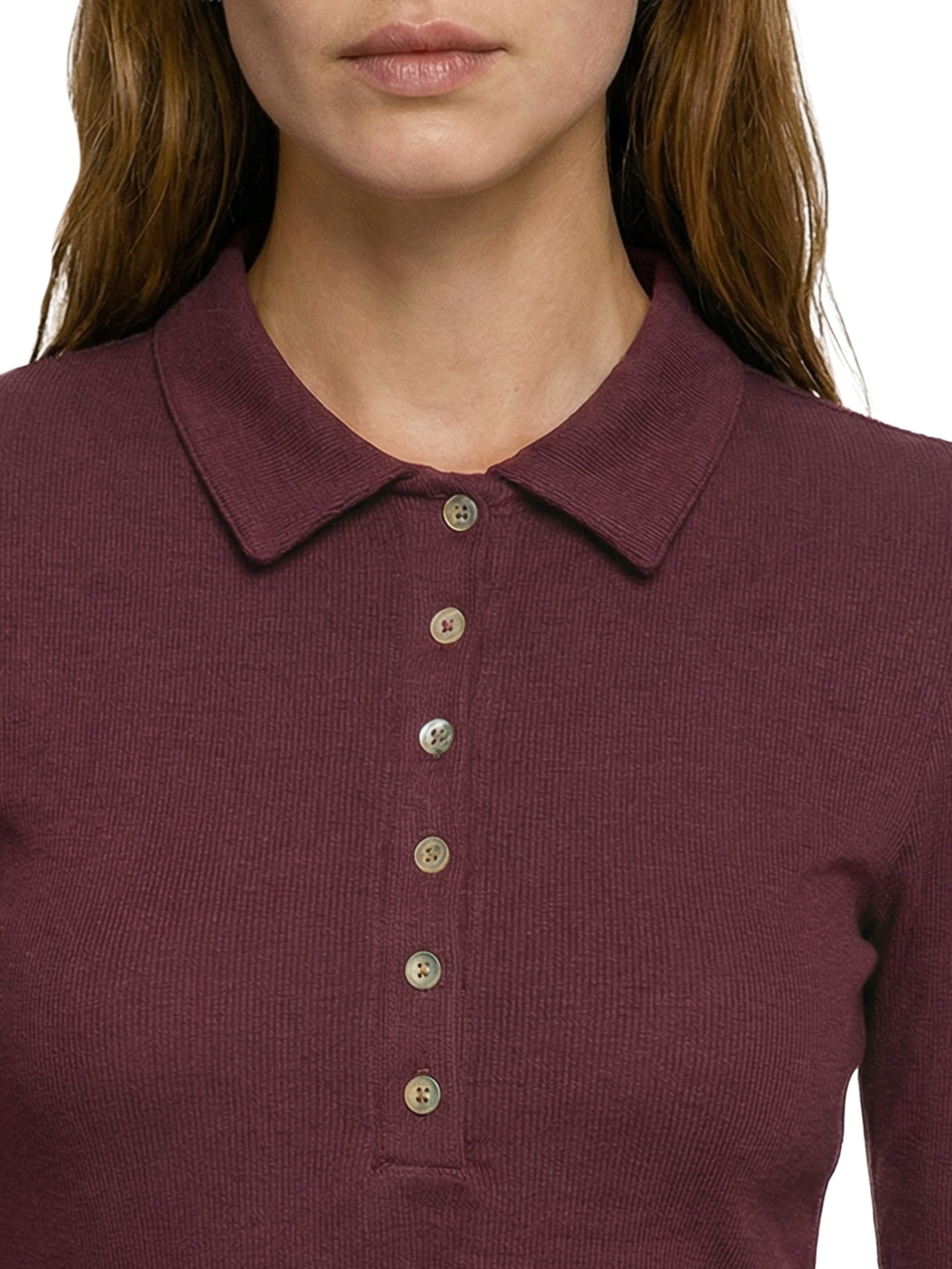Camisa Feminina Polo Manga Longa Vermelho Hering