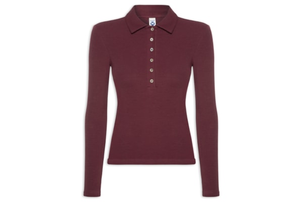 Camisa Feminina Polo Manga Longa - Vermelho