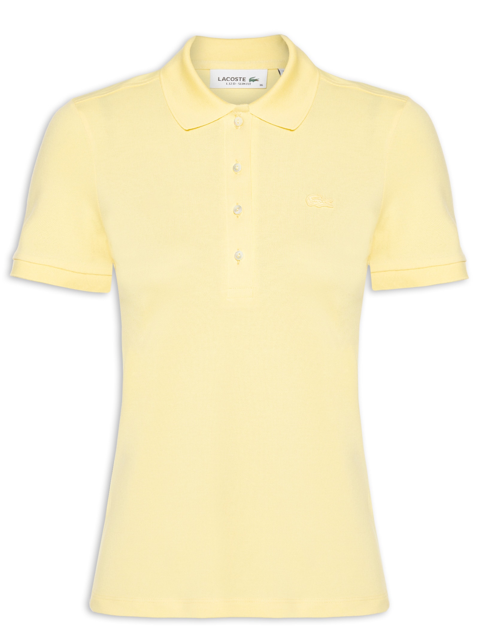Camisa Feminina Polo Mini-Piqué Stretch Slim Fit Amarelo Lacoste